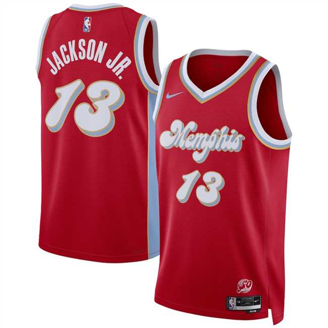 Men%27s Memphis Grizzlies #13 Jaren Jackson Jr. Red 2024-25 City Edition Stitched Jersey Dzhi